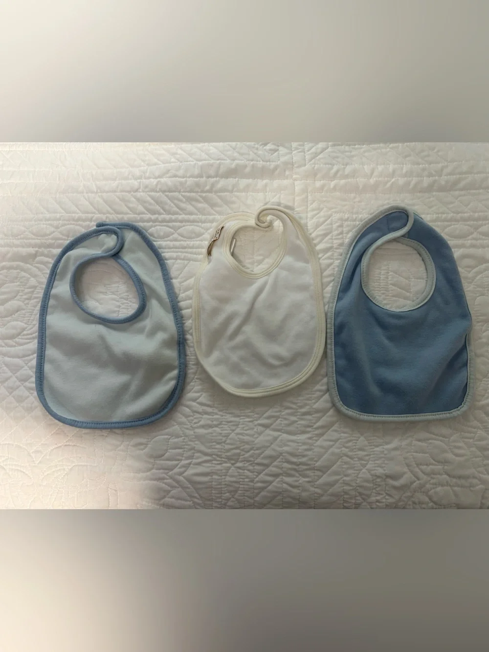 The Beaufort Bonnet Company & Disney Baby Bib Trio - Light Blue & White